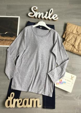 Базовый серый лонгслив в размере 128 и 146