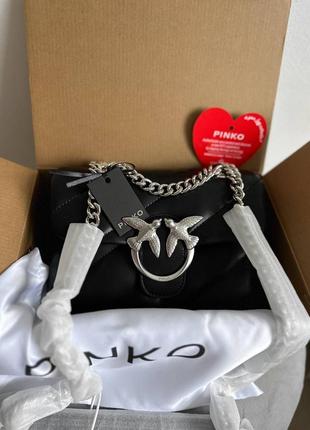 Сумка клатч premium 1:1 pinko black quilted leather love mini puff staples