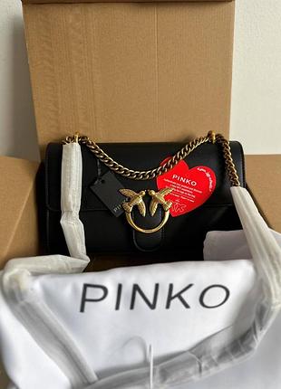 Сумка клатч premium 1:1 pinko black quilted leather love mini puff staples
