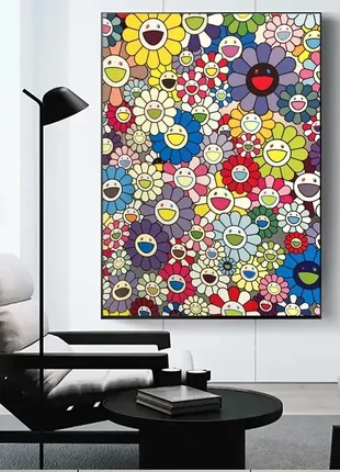 (116) kaikai-kiki sunflower art poster плакат настінні картини для вітальні осінній декор