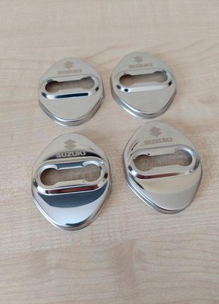 Хром накладки на петли замков дверей автомобиля с логотипом suzuki style1