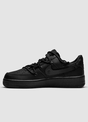 Nike air force 1 low black off shoelaces custom3 фото