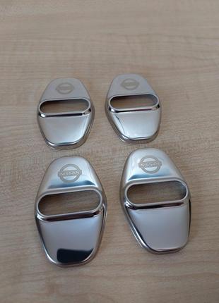 Хром накладки на петли замков дверей автомобиля с логотипом nissan style2