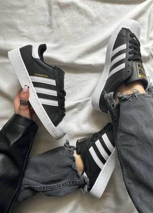 Кроссовки adidas superstar black white9 фото