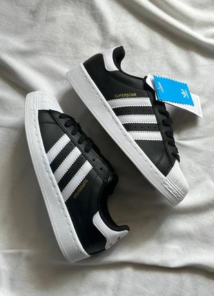 Кроссовки adidas superstar black white1 фото