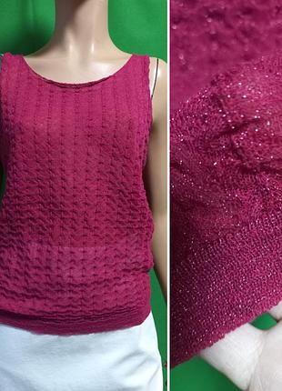 Вязаный малиново-розовый топ с люрексовой нитью falconeri