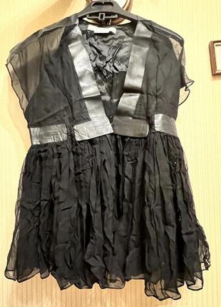 Шелковая черная блузка от givenchy оригинал