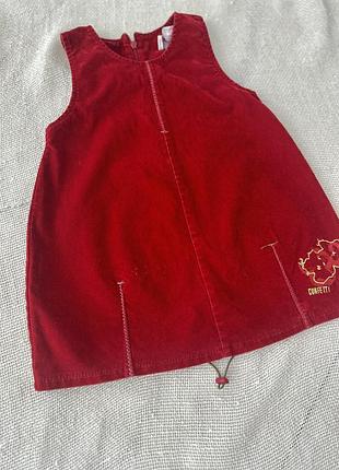 Бархатное красное платье confetti 2-3 года 94 см