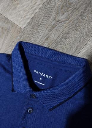 Мужская футболка / primark / поло / синяя футболка с воротником / мужская одежда / чоловічий одяг /2 фото
