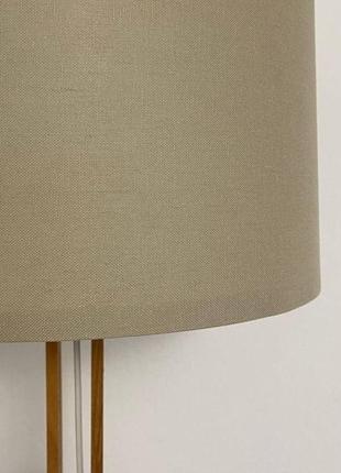 Торшер напольный на деревянном основании с цилиндрическим абажуром, 130 - 200 см