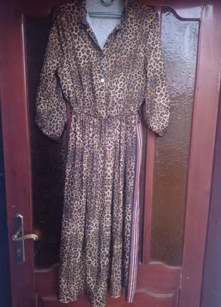 Стильное платье леопардовый принт1 фото