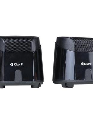 Комп'ютерні колонки kisonli k500 м`ята упаковка колір чорний