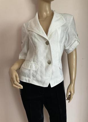 Льняной жакет молочного цвета/m/