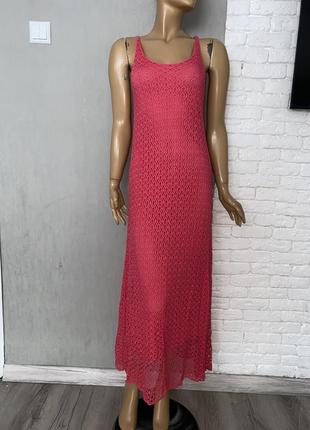 Яскрава довга сукня плаття сітка на трикотажній підкладці kurt muller