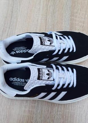Кроссовки adidas gazelle bold черные на белой 4