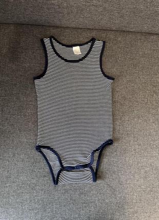 H&amp;m р.92, 86-92см. 1,5-2р. боди-майка рубчик в полоску