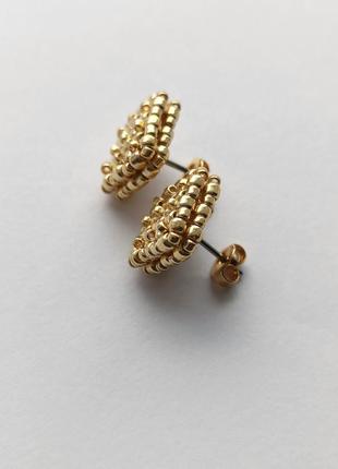 Минималистичные серьги квадраты. серьги из бисера ручной работы. серьги - гвоздики.