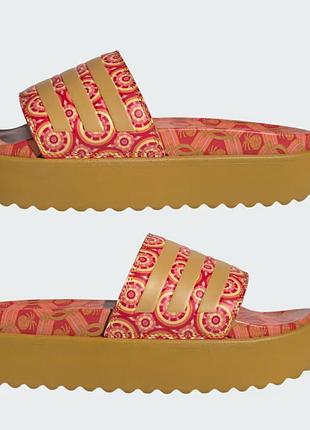 Шлепанцы adidas , adilette platform slides, тапочки adidas adilette platform slides red if6456