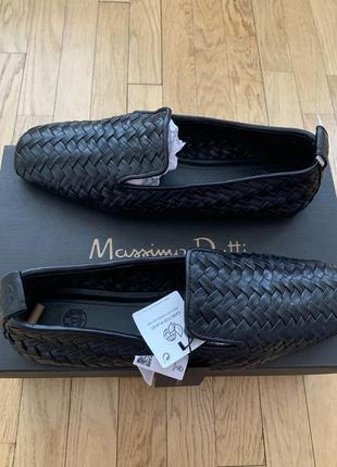Лоферы кожаные черные massimo dutti, новые, с биркой
