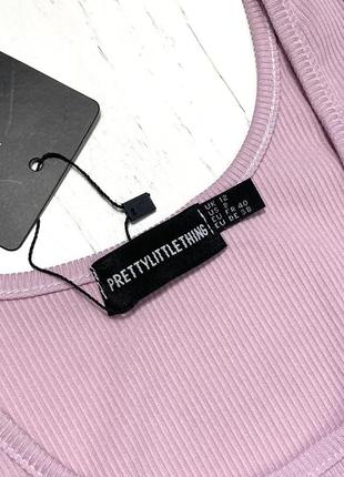 Бузкова міді сукня в рубчик prettylittlething3 фото