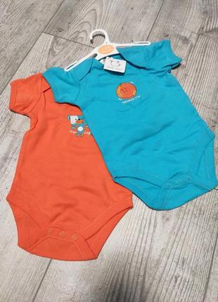 Набор 2 боди короткий рукав primark 0-3 мес, 3-6 мес