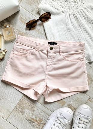 Нежно розовые хлопковые шорты h&m