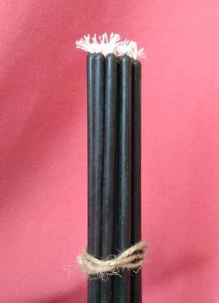 Воскові свічки. чорні свічки з бджолиного воску. 30 шт.