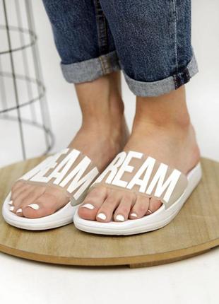 Шльопанці білі прозорі restime 583545