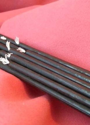 Воскові свічки. чорні свічки з бджолиного воску. 30 шт.