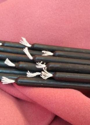 Воскові свічки. чорні свічки з бджолиного воску. 30 шт.