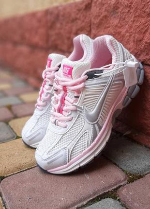 Nike vomero 5 белые с розовым кроссовки женские кожаные кожа сетка весенние летние демисезонные низкие топ качество найк легкие текстильные
