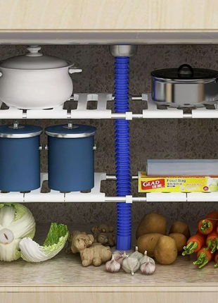 Багатофункціональний органайзер для зберігання під мийкою на кухню стелаж під техніку...