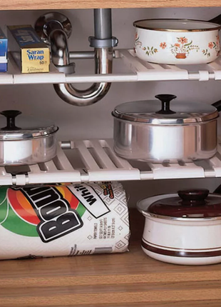 Багатофункціональний органайзер для зберігання під мийкою на кухню стелаж під техніку...