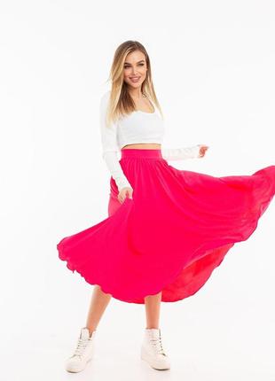 Женская летняя юбка макси длинная в пол солнце