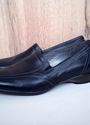 Немецкие полностью кожаные туфли, деми лоферы женские черные, состояние новых, р. 363 фото