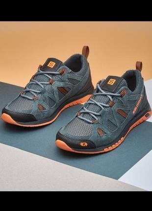 Мужские летние кроссовки с натуральной кожи сетка