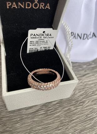 Каблучка кільце пандора pandora два ряди pave паве позолота ale met2 фото