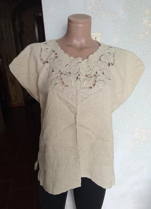 Лляна блуза з вишивкою