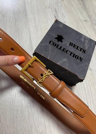 Ремень пояс женский кожаный в стиле ysl / ремінь пояс жіночий в стилі ysl