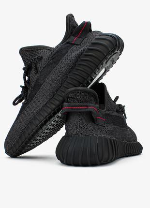 Adidas yeezy 350 v2 black reflective високої якості зручні в носінні кросівки унісекс5 фото