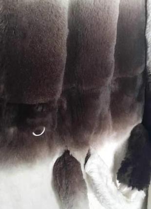 Шуба белая зимняя стриженая норковая с шиншиллою2 фото