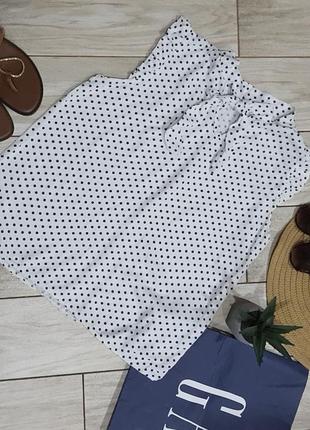 Блуза в горошек рукава с оборкой, италия s-m