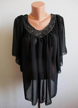 Шифонова блузка декорована бісером krisp