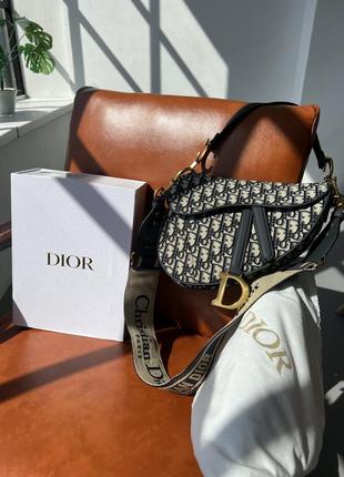 👜 dior saddle bag with strap blue dior oblique jacquard1 фото