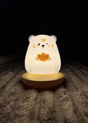 Силиконовый детский ночник медведь, светильник медведь