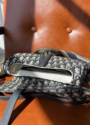 👜 dior saddle bag with strap blue dior oblique jacquard7 фото