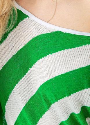 Кофта женская в полоску, цвет бело-зеленый, 244r02635 фото