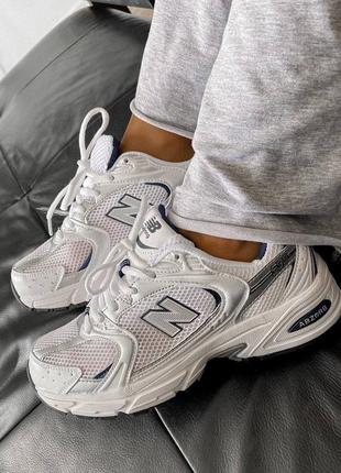 Женские кроссовки new balance nb 530 white silver premium