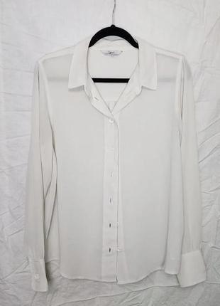 Базовая винтажная белая бежевая молочная рубашка блузка next