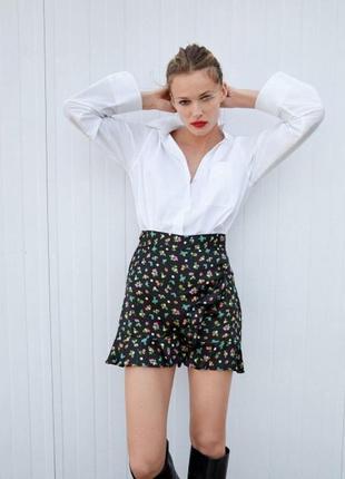 Шорти з запахом  сатинові zara р.xl